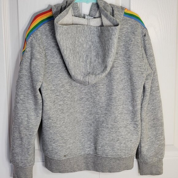 Crayola Rainbow Stripe Zip Hoodie Jacket Long Sleeve Pocket Fits 7 year old - Picture 4 of 13